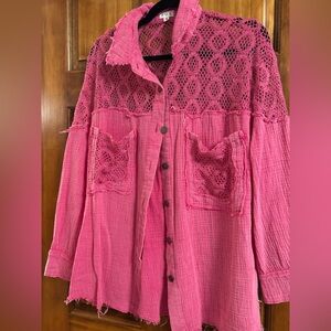 POL pink fuchsia oversized jacket. New Size small